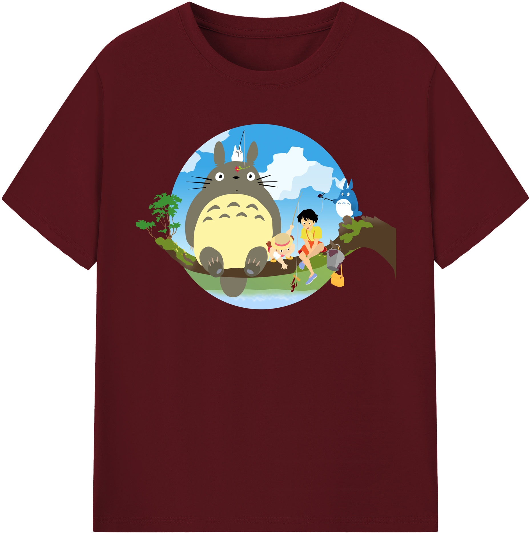 （画像用） となりのトトロ 草壁メイ 草壁サツキ My Neighbor Totoro Satsuki Kusakabe Mei Kusakabe 綿100％半袖Tシャツ（フロントプリント）